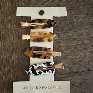 Anthropologie Tortoise and Black Hair Clip Set